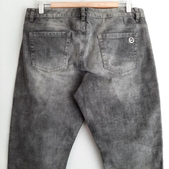 MICHAEL KORS / Jewelled Gem Pocket Cropped Skinny Jeans Grey Sz 10 - Picture 8 of 11